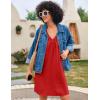 Ekouaer Nightgown for Women Sleeveless Sleepwear Lightweight Racerback Sleep Shirt Pleated V Neck Night Dress Short Chemise(Dark Red)