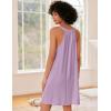 Ekouaer Nightgown for Women Sleeveless Sleepwear Lightweight Racerback Sleep Shirt Pleated V Neck Night Dress Short Chemise(Purple)