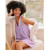 Ekouaer Nightgown for Women Sleeveless Sleepwear Lightweight Racerback Sleep Shirt Pleated V Neck Night Dress Short Chemise(Purple)