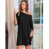 Ekouaer Nightgowns for Women Bamboo Viscose Night Gowns Plus Size Sleep Shirts Short Sleeve Night Shirts Soft Sleepwear(Black)
