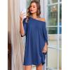 Ekouaer Nightgowns for Women Bamboo Viscose Night Gowns Plus Size Sleep Shirts Short Sleeve Night Shirts Soft Sleepwear(Blue)