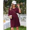 Ekouaer Nightgowns for Women Bamboo Viscose Night Gowns Plus Size Sleep Shirts Short Sleeve Night Shirts Soft Sleepwear(Dark Red)