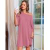 Ekouaer Nightgowns for Women Bamboo Viscose Night Gowns Plus Size Sleep Shirts Short Sleeve Night Shirts Soft Sleepwear(Grey Purple)