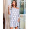 Ekouaer Nightgowns for Women Bamboo Viscose Night Gowns Plus Size Sleep Shirts Short Sleeve Night Shirts Soft Sleepwear(Grey White Stars)