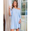 Ekouaer Nightgowns for Women Bamboo Viscose Night Gowns Plus Size Sleep Shirts Short Sleeve Night Shirts Soft Sleepwear(Light Blue)