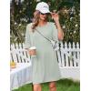 Ekouaer Nightgowns for Women Bamboo Viscose Night Gowns Plus Size Sleep Shirts Short Sleeve Night Shirts Soft Sleepwear(Light Green)