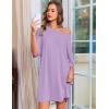 Ekouaer Nightgowns for Women Bamboo Viscose Night Gowns Plus Size Sleep Shirts Short Sleeve Night Shirts Soft Sleepwear(Lilac)