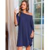 Ekouaer Nightgowns for Women Bamboo Viscose Night Gowns Plus Size Sleep Shirts Short Sleeve Night Shirts Soft Sleepwear(Navy Blue)