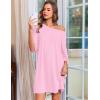 Ekouaer Nightgowns for Women Bamboo Viscose Night Gowns Plus Size Sleep Shirts Short Sleeve Night Shirts Soft Sleepwear(Pink)