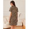 Ekouaer Nightgowns for Women Button Down Sleep Shirt Short Sleeve NightShirts Boyfriend Sleepdress Soft Pajama Dress(Leopard)