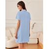 Ekouaer Nightgowns for Women Button Down Sleep Shirt Short Sleeve NightShirts Boyfriend Sleepdress Soft Pajama Dress(Sky Blue)