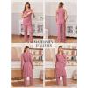 Ekouaer Nursing Pajamas Maternity Robe Set 3 Pieces Postpartum Maternity Pajama Set Pregnancy Breastfeeding Pj(Grey Purple)
