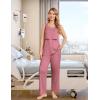 Ekouaer Nursing Pajamas Maternity Robe Set 3 Pieces Postpartum Maternity Pajama Set Pregnancy Breastfeeding Pj(Grey Purple)
