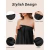 Ekouaer Towel Wrap for Women With Velcro Ruffle Shower Wrap Spa Robes For Women Lightweight Knee Length Sauna Robe(Black)