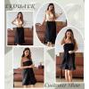 Ekouaer Towel Wrap for Women With Velcro Ruffle Shower Wrap Spa Robes For Women Lightweight Knee Length Sauna Robe(Black)