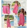 Ekouaer Towel Wrap for Women With Velcro Ruffle Shower Wrap Spa Robes For Women Lightweight Knee Length Sauna Robe(Hot Pink)