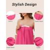 Ekouaer Towel Wrap for Women With Velcro Ruffle Shower Wrap Spa Robes For Women Lightweight Knee Length Sauna Robe(Hot Pink)