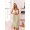 Ekouaer Towel Wrap for Women With Velcro Ruffle Shower Wrap Spa Robes For Women Lightweight Knee Length Sauna Robe(Khaki)