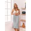 Ekouaer Towel Wrap for Women With Velcro Ruffle Shower Wrap Spa Robes For Women Lightweight Knee Length Sauna Robe(Light Gray)
