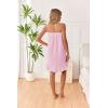 Ekouaer Towel Wrap for Women With Velcro Ruffle Shower Wrap Spa Robes For Women Lightweight Knee Length Sauna Robe(Pink)