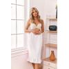 Ekouaer Towel Wrap for Women With Velcro Ruffle Shower Wrap Spa Robes For Women Lightweight Knee Length Sauna Robe(White)