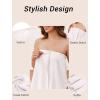 Ekouaer Towel Wrap for Women With Velcro Ruffle Shower Wrap Spa Robes For Women Lightweight Knee Length Sauna Robe(White)