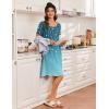 Ekouaer Womens Nightgown Short Sleeve Night Dress Printed Sleepwear Soft Sleep Shirt S-3XL(Cyan Vine)