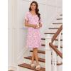 Ekouaer Womens Nightgown Short Sleeve Night Dress Printed Sleepwear Soft Sleep Shirt S-3XL(Pink Floral)