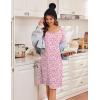 Ekouaer Womens Nightgown Short Sleeve Night Dress Printed Sleepwear Soft Sleep Shirt S-3XL(Pink Floral)