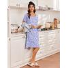 Ekouaer Womens Nightgown Short Sleeve Night Dress Printed Sleepwear Soft Sleep Shirt S-3XL(Purple Point)