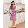 Ekouaer Womens Nightgown Short Sleeve Night Dress Printed Sleepwear Soft Sleep Shirt S-3XL(Purple Vine)