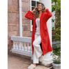 Ekouaer Womens Robe Long Soft Lapel Plush Robes Warm Fuzzy Bathrobes Mid-length Comfy Sleepwear Red M