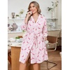 Ekouaer Women Plus Size Robe Knee Length Lightweight Bathrobe Short Kimono Robes with Pockets Maternity Robe(Flamingos)