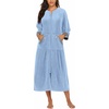 Ekouaer Women’s Soft and Warm Robe with Zipper Blue M