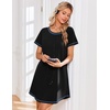 Ekouaer Cotton Nightgowns for Women 3 Pack Night Gown Short Sleeve Sleepshirts V Neck Sleepwear Soft Tshirt Pajama Dress