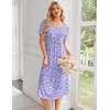 Ekouaer Nightgowns for Women Bamboo Viscose Long Night Gown Short Sleeve Moo Moos V Neck Sleep Shirts Pleated House Dress(Purple Dots)