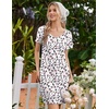 Ekouaer Nightgowns for Women Lace Trim Night Gown Short Sleeve Sleep Shirts Ruffle Sleepwear V Neck Pleated Sleep Dress(Pink Leopard)