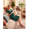 Ekouaer Cotton Labor and Delivery Gown for Hospital 3 in 1 Nursing Nightgown for Breastfeeding Short Sleeve Maternity Dress(Evergreen)