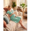 Ekouaer Cotton Labor and Delivery Gown for Hospital 3 in 1 Nursing Nightgown for Breastfeeding Short Sleeve Maternity Dress(Light Green)