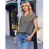 Ekouaer Cotton Two Piece Sets for Women Summer Short Set Crew Neck Matching Sets Cap Sleeve Vacation Outfits With Pocket(Medium Heather Grey)