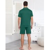 Ekouaer Mens Pajamas Set Summer Short Sleeve Button Up Pjs 2 Piece Sleepwear with Pockets S-XXXL(Green)