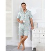 Ekouaer Mens Pajamas Set Summer Short Sleeve Button Up Pjs 2 Piece Sleepwear with Pockets S-XXXL(Light Blue Cat Print)