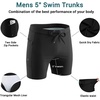 Ekouaer Mens Tight Swim Trunks Quick Dry Swim Briefs 5″ Sexy Swimwear Zip Pockets Bathing Suit with Mesh Lining(Black)