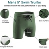 Ekouaer Mens Tight Swim Trunks Quick Dry Swim Briefs 5″ Sexy Swimwear Zip Pockets Bathing Suit with Mesh Lining(C Army Green)