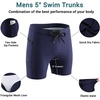 Ekouaer Mens Tight Swim Trunks Quick Dry Swim Briefs 5″ Sexy Swimwear Zip Pockets Bathing Suit with Mesh Lining(Navy Blue)