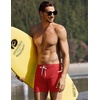 Ekouaer Mens Tight Swim Trunks Quick Dry Swim Briefs 5″ Sexy Swimwear Zip Pockets Bathing Suit with Mesh Lining(Red)