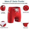 Ekouaer Mens Tight Swim Trunks Quick Dry Swim Briefs 5″ Sexy Swimwear Zip Pockets Bathing Suit with Mesh Lining(Red)