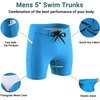 Ekouaer Mens Tight Swim Trunks Quick Dry Swim Briefs 5″ Sexy Swimwear Zip Pockets Bathing Suit with Mesh Lining(Sea Blue)