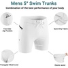 Ekouaer Mens Tight Swim Trunks Quick Dry Swim Briefs 5″ Sexy Swimwear Zip Pockets Bathing Suit with Mesh Lining(White)