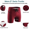 Ekouaer Mens Tight Swim Trunks Quick Dry Swim Briefs 5″ Sexy Swimwear Zip Pockets Bathing Suit with Mesh Lining(Wine Red)